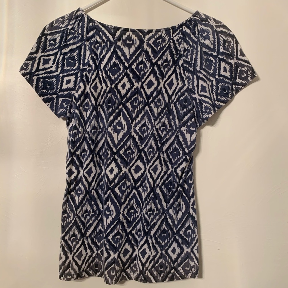 Blue & White Tribal Blouse - Picture 2 of 8